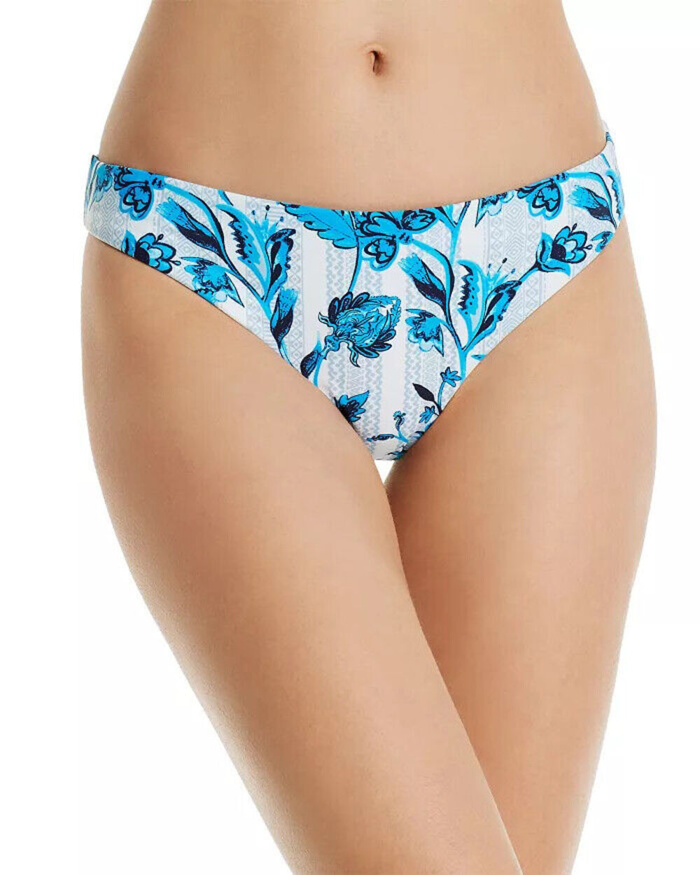 Red Carter Hipster Bikini Bottoms Azul Blue White Floral Size L New